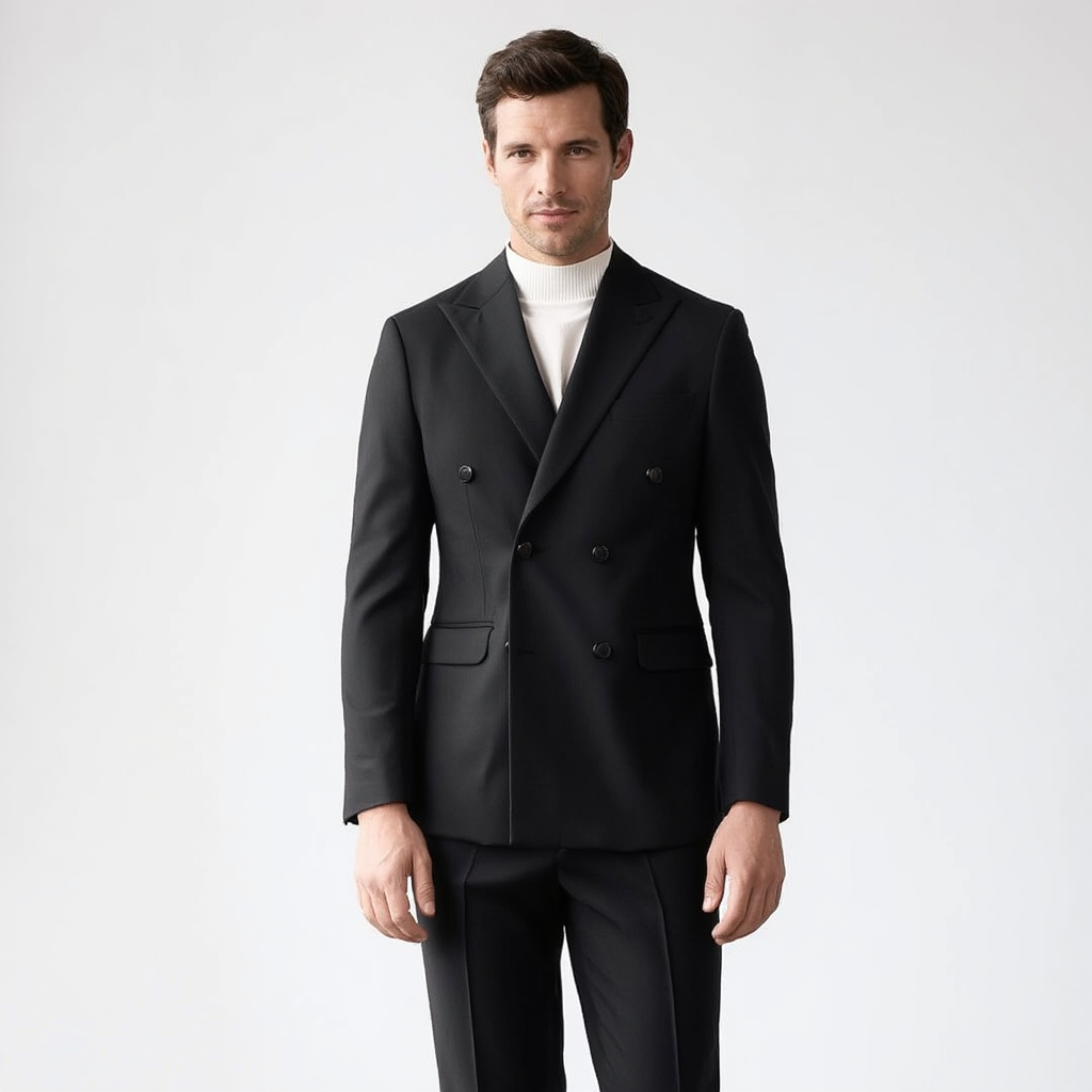 Costume Homme Croisé Slim en Gris Uni avec Détails Élégants pour Toutes Occasions 7