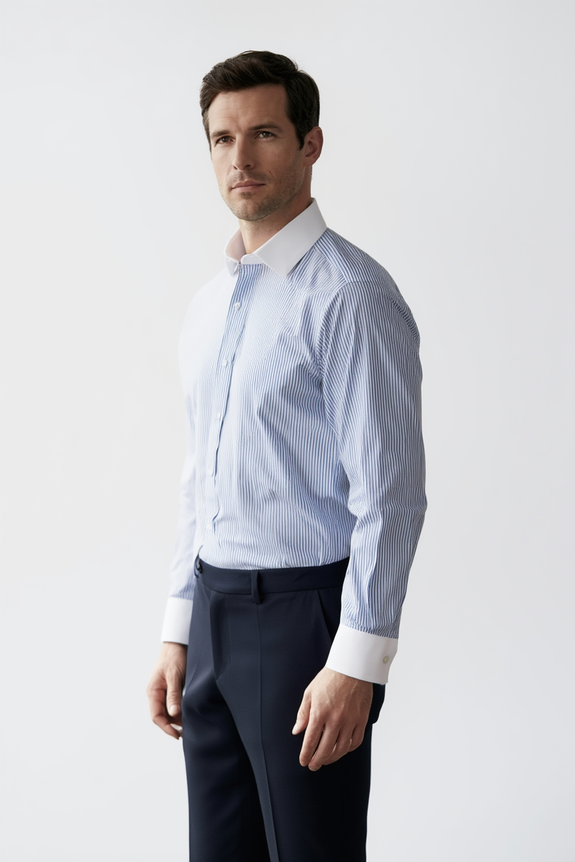 Chemise Classique en Coton Doux avec Col Traditionnel pour Élégance Quotidienne 3