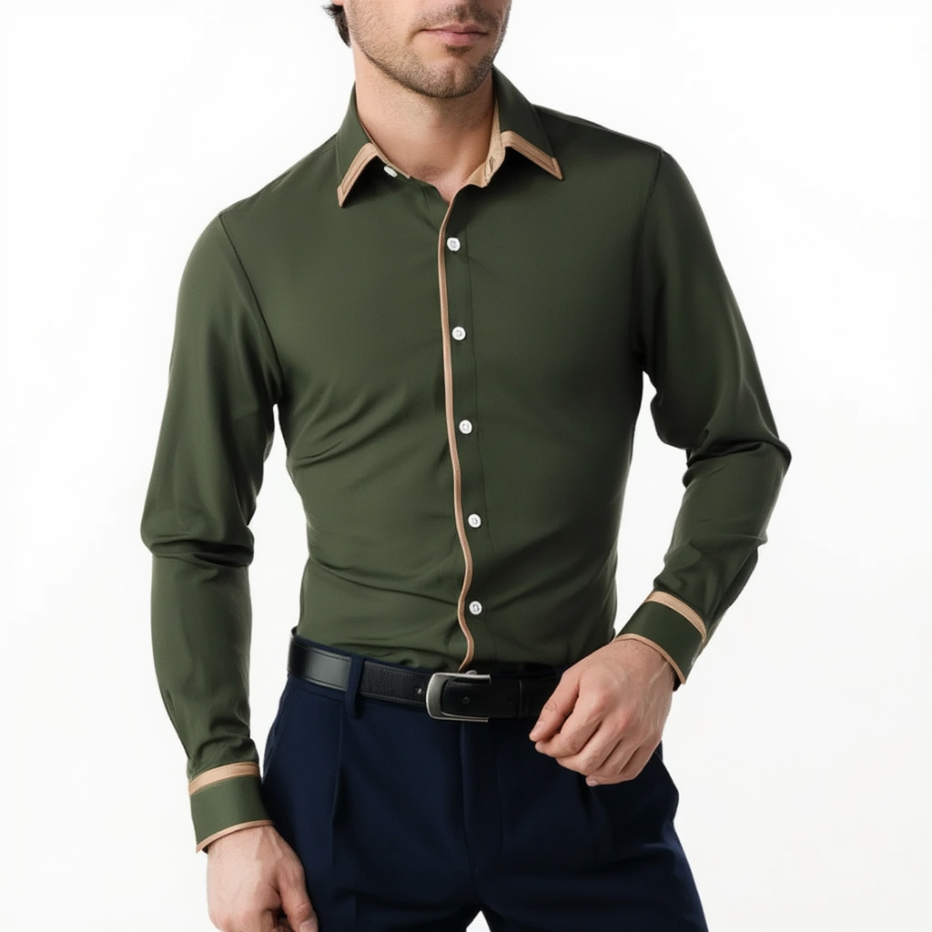 Chemise Homme Classique avec Col Traditionnel | Élégance Automnale et Polyvalence 3