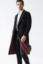 Manteau Hiver Femme Long en Laine avec Doublure Rouge | Élégance Intemporelle pour Automne-Hiver 4