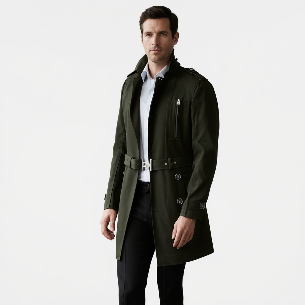 Éclipse | Manteau Trench Long pour Homme avec Ceinture Ajustable | Élégance et Confort pour le Printemps 2