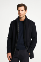 Manteau d'Hiver Homme Zippé avec Col Montant - Élégance et Confort 2
