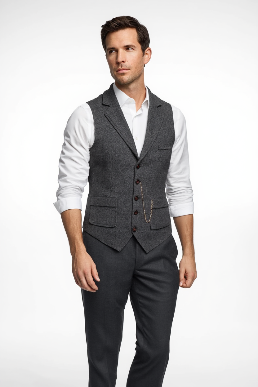 Gilet Sans Manche Homme Chic avec Coupe Ajustée | Élégant pour Tenues Professionnelles 2