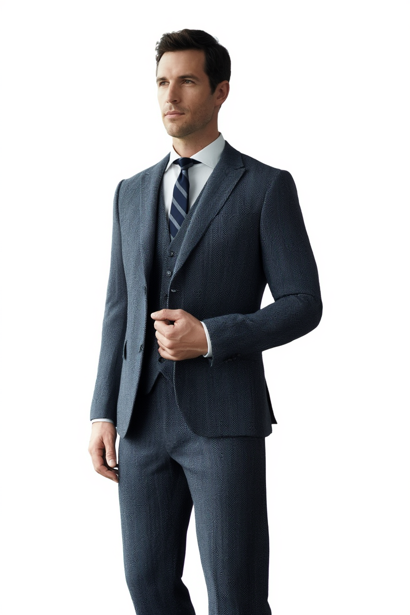 Arthur | Costume Trois Pièces en Tweed avec Blazer et Gilet | Élégance Masculine pour Automne-Hiver 1