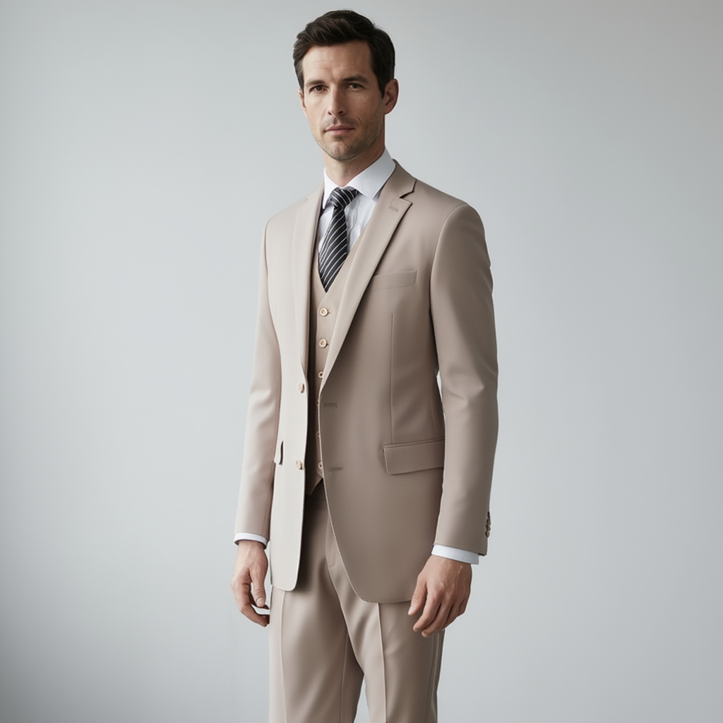 VogueLine | Costume 3 Pièces Slim Fit avec Veste, Gilet et Pantalon | Élégance Contemporaine pour Toutes Occasions 3