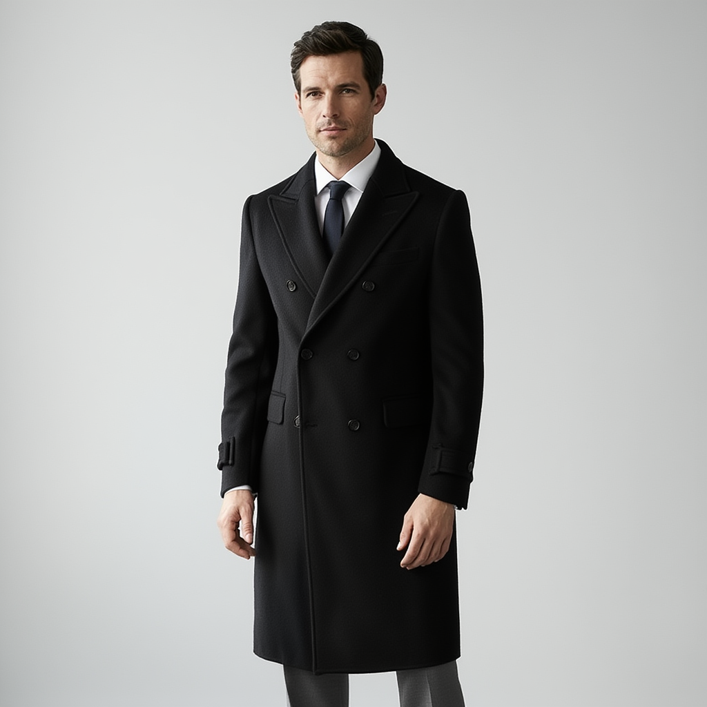 Manteau en Laine Slim avec Double Boutonnage et Revers Italien | Élégance et Chaleur pour l'Hiver 2