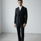 Costume Homme Croisé Slim en Gris Uni avec Détails Élégants pour Toutes Occasions 13