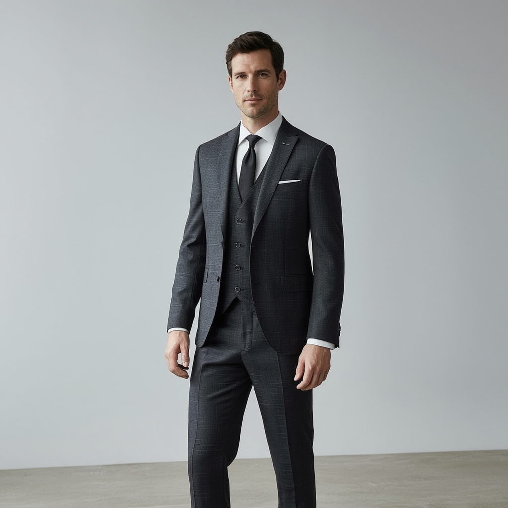RayéElite | Costume 3 Pièces Slim avec Rayures Fines | Élégance et Confort pour Événements 2