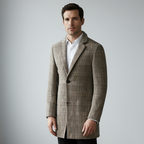 Manteau à Carreaux pour Homme avec Coupe Ajustée | Élégance et Confort pour Automne-Hiver 2
