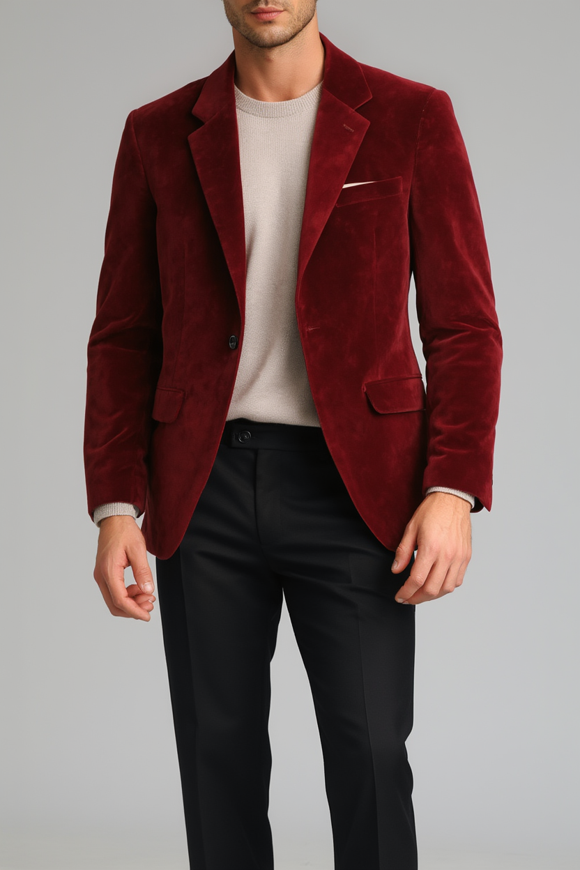 Blazer Homme Bleu Marine en Velours avec Coupe Ajustée | Élégance Polyvalente pour Automne 3