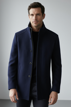 Manteau d'Hiver Homme Zippé avec Col Montant - Élégance et Confort 6