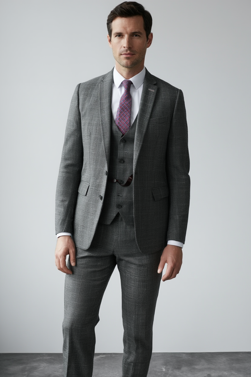 Élégance Moderne | Blazer Ajusté en Tweed avec Fermeture à 1 Bouton | Style Polyvalent pour Gentleman 2