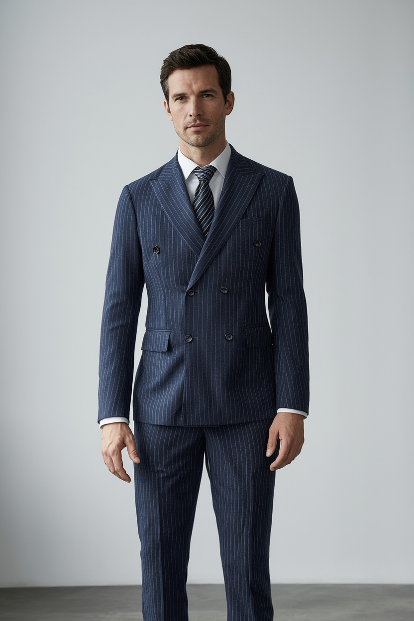 Costume Trois Pièces Élégant avec Blazer à Bouton Unique et Gilet en Tweed 2