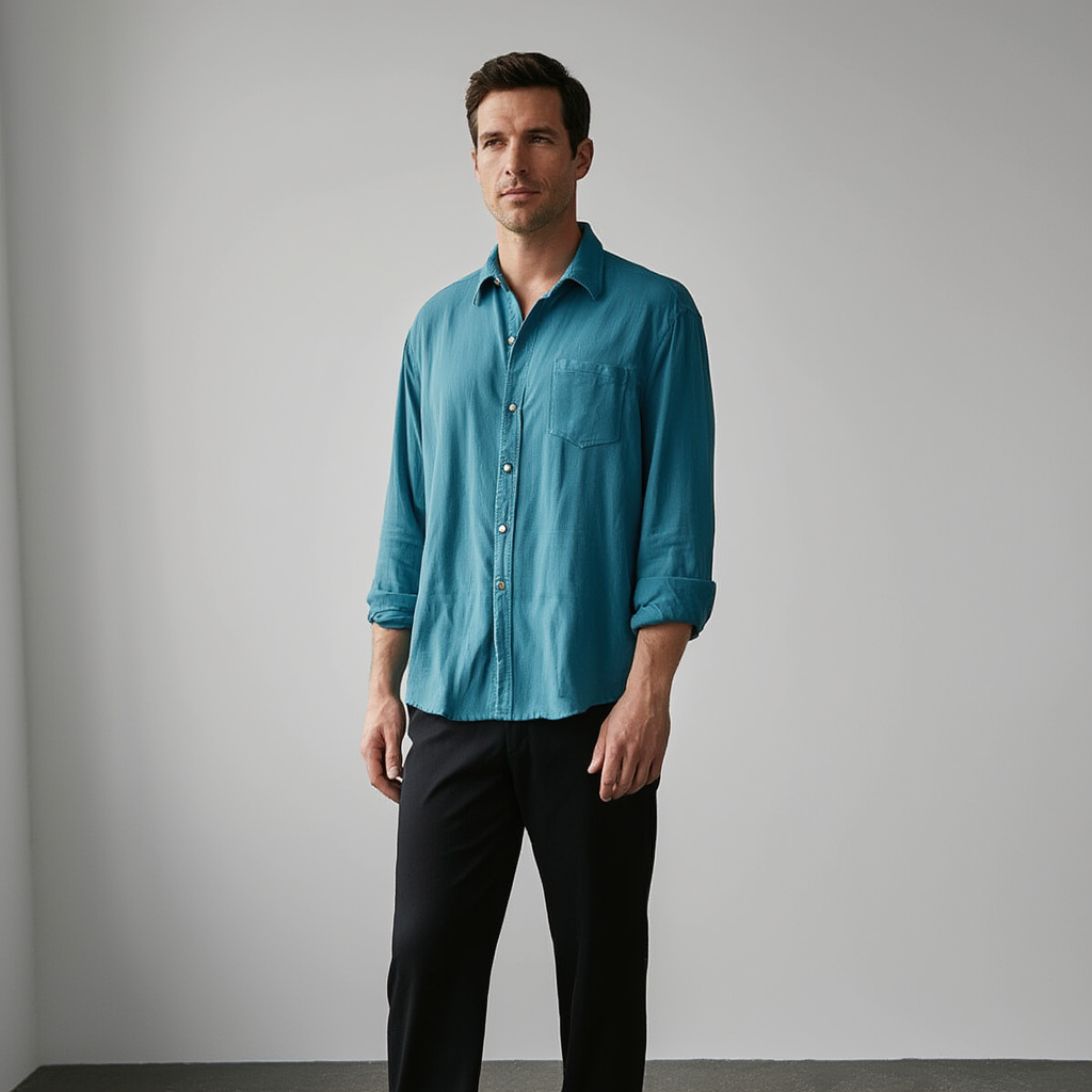 Harmonie Urbaine | Chemise Homme à Manches Longues avec Col Classique | Élégance Décontractée pour Toutes Occasions 6