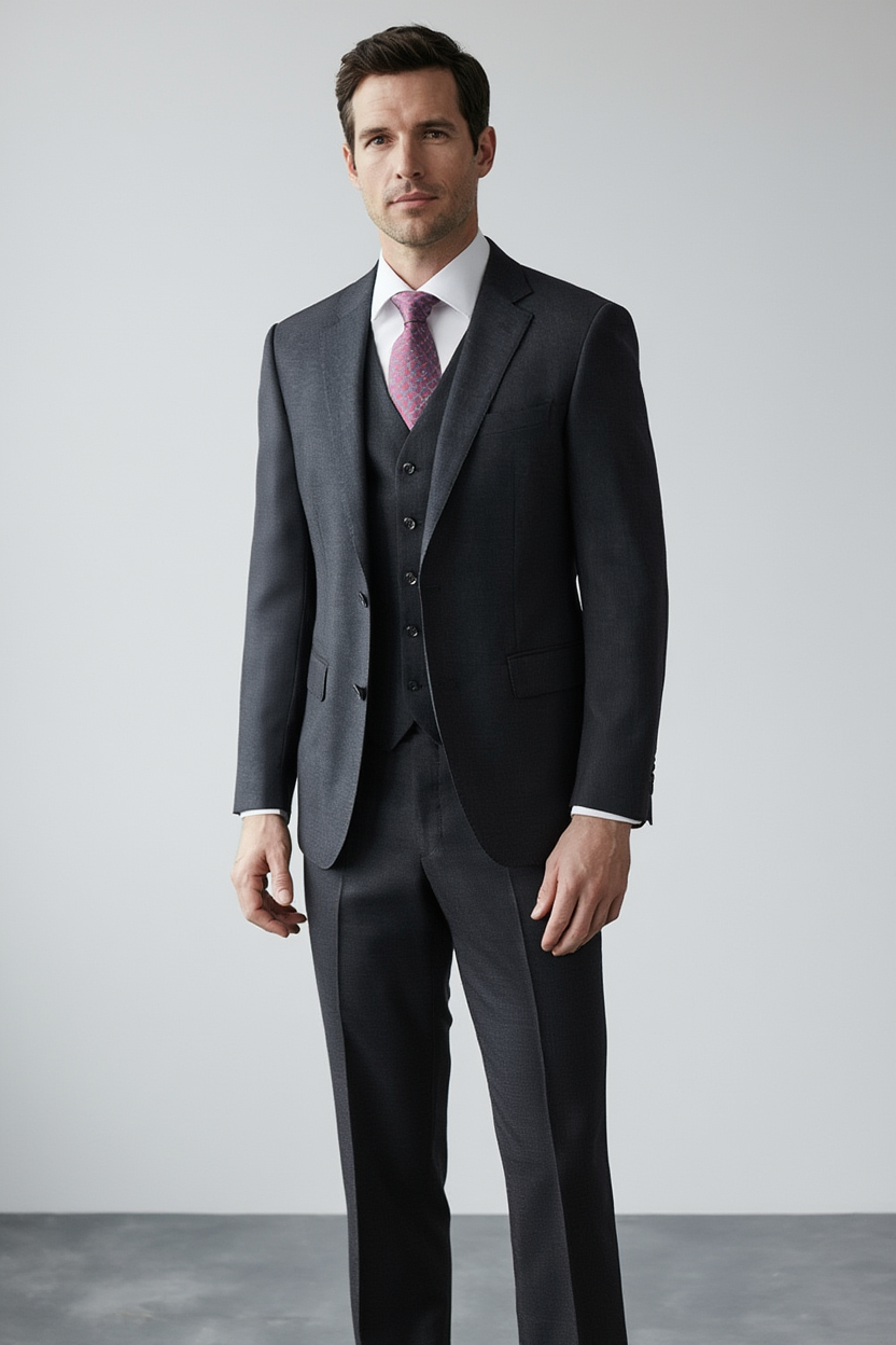 Costume 3 Pièces Homme | Blazer Ajusté avec Gilet pour Mariage et Événements Formels 3