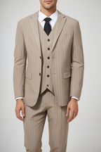 Édition Beige | Costume Trois Pièces avec Blazer Ajusté et Gilet | Élégance Moderne pour Toutes Occasions 5