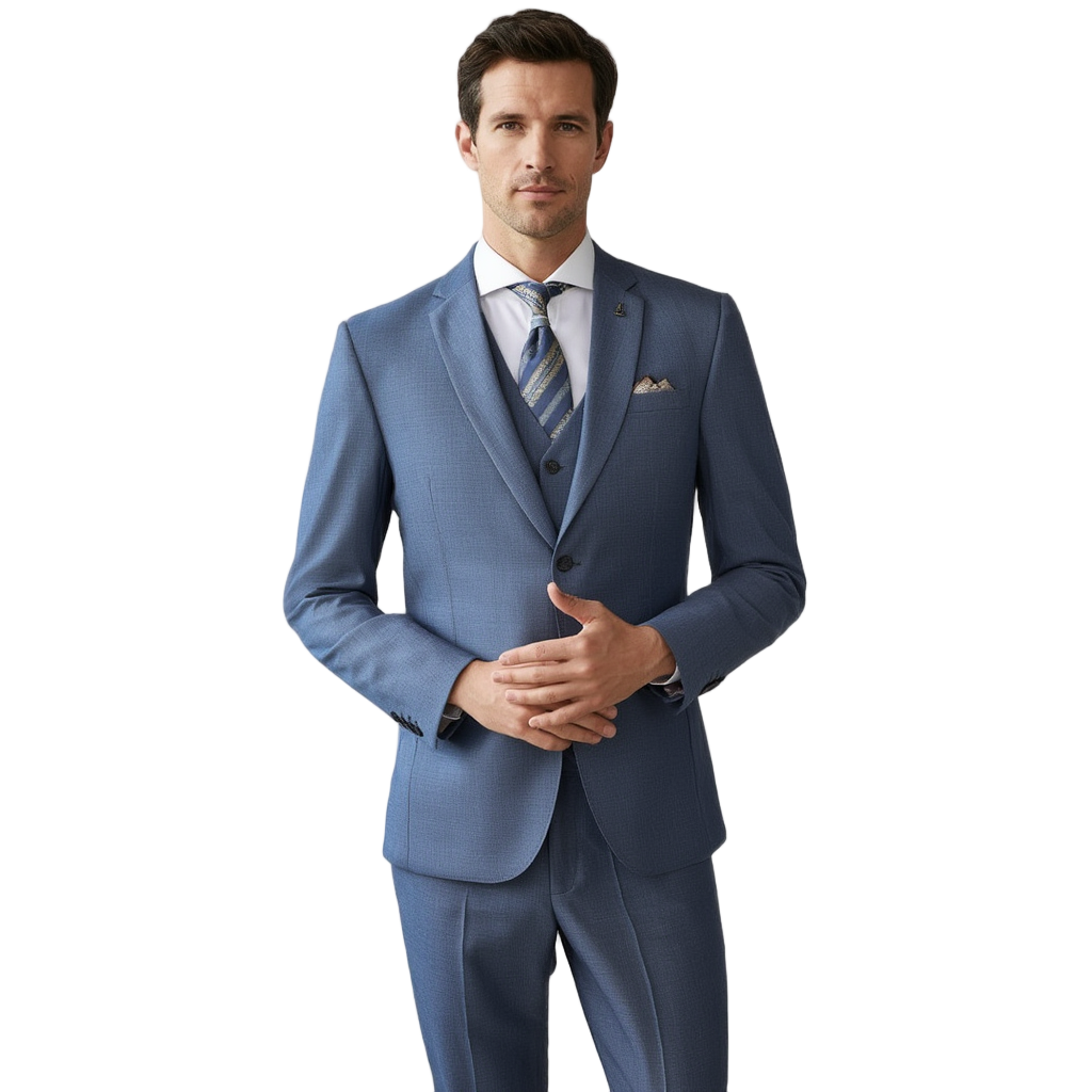 Costume 3 Pièces Homme en Polyviscose avec Coupe Slim Fit | Élégance Moderne pour Toutes Occasions 1