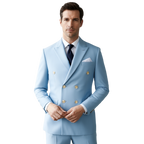 Costume Homme Élégant avec Design Croisé en Polyester et Polyamide pour Confort et Style 1