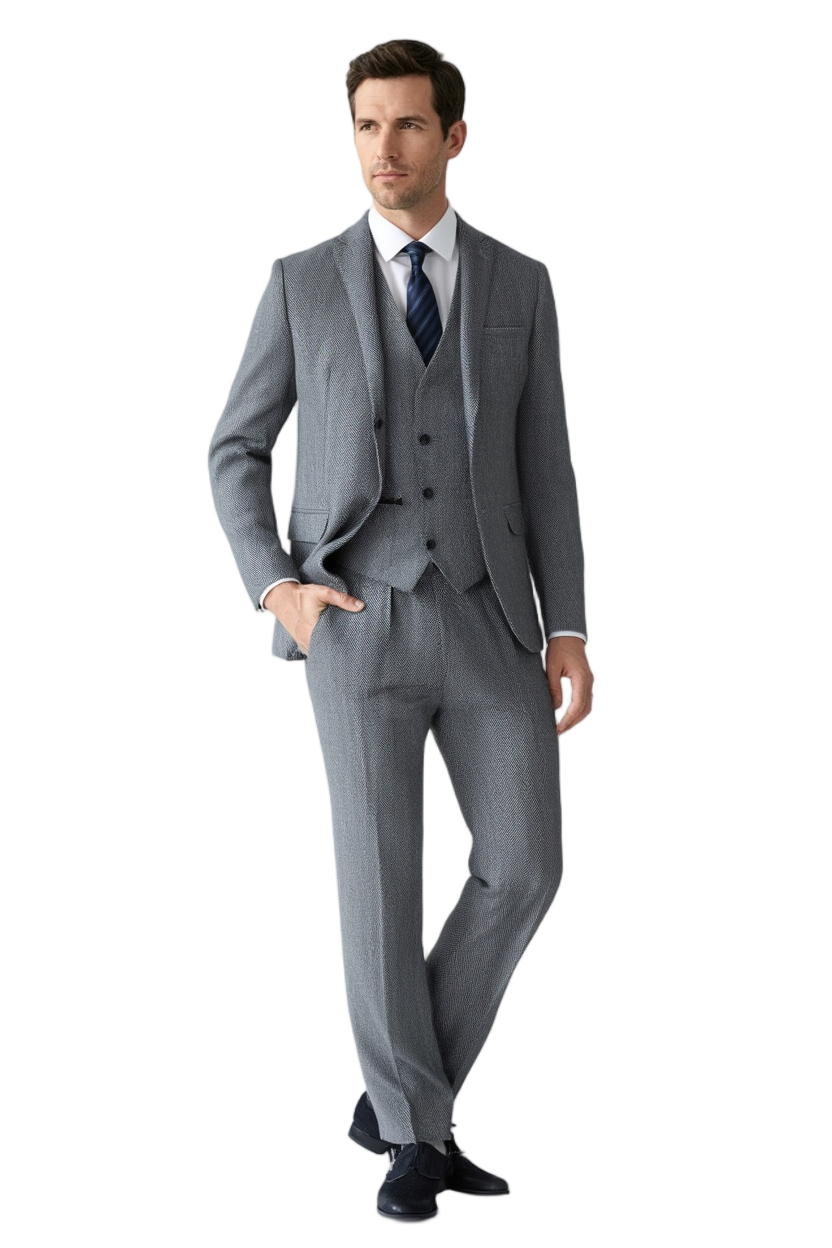 Arthur | Costume Trois Pièces en Tweed avec Blazer et Gilet | Élégance Masculine pour Automne-Hiver 1