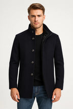 Manteau d'Hiver Homme Zippé avec Col Montant - Élégance et Confort 9