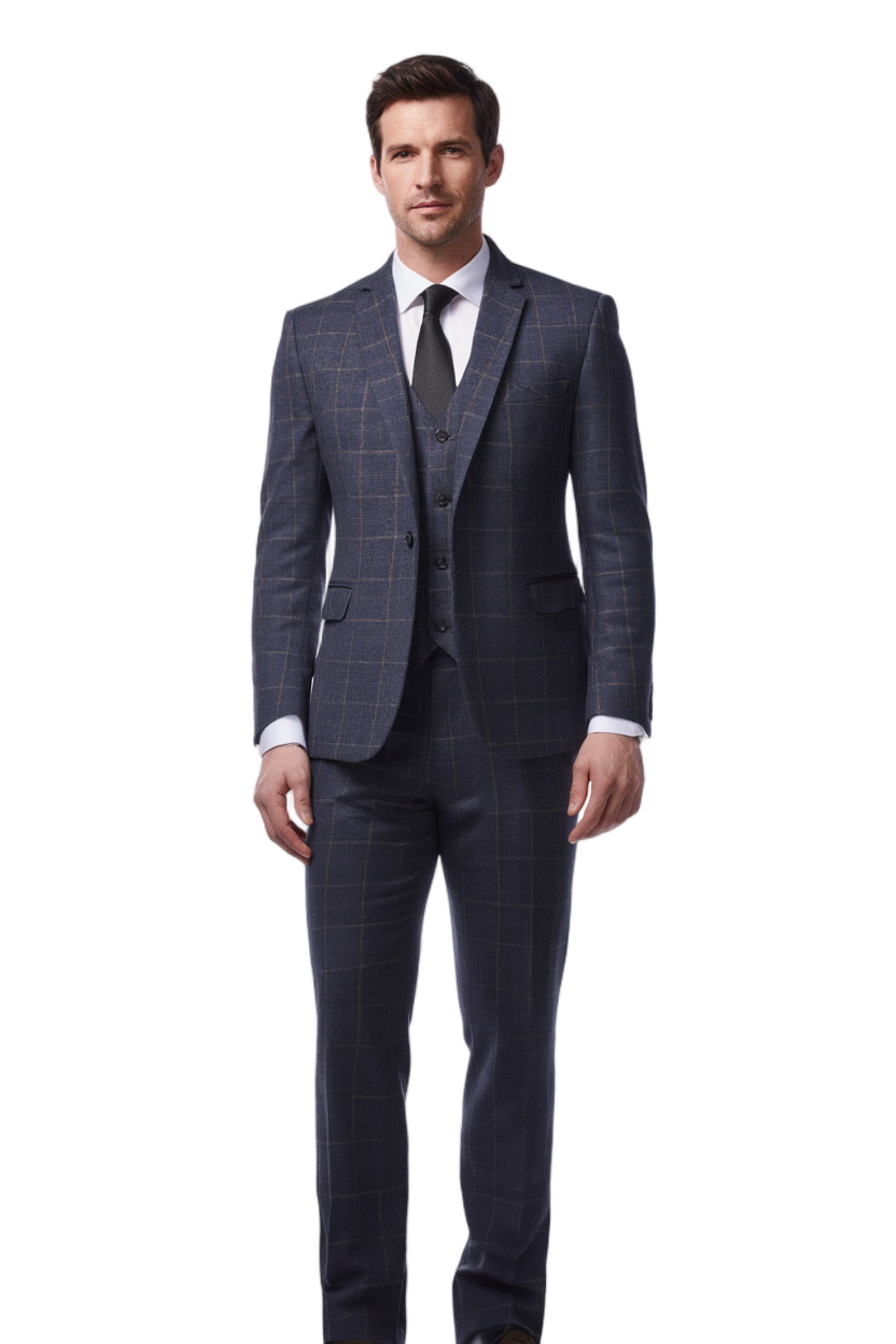 Costume Shelby | Costume Trois Pièces en Tweed Mélangé avec Blazer et Gilet | Élégance Moderne pour Toutes les Occasions 1