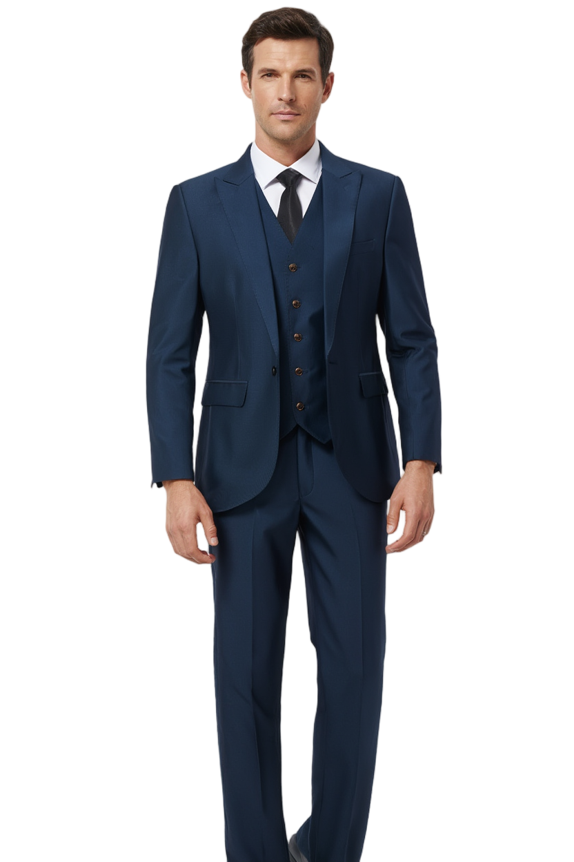 Ensemble Costume Trois Pièces Élégant avec Blazer Ajusté et Gilet pour Hommes 1