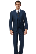 Ensemble Costume Trois Pièces Élégant avec Blazer Ajusté et Gilet pour Hommes 1