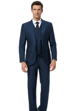 Ensemble Costume Trois Pièces Élégant avec Blazer Ajusté et Gilet pour Hommes 1