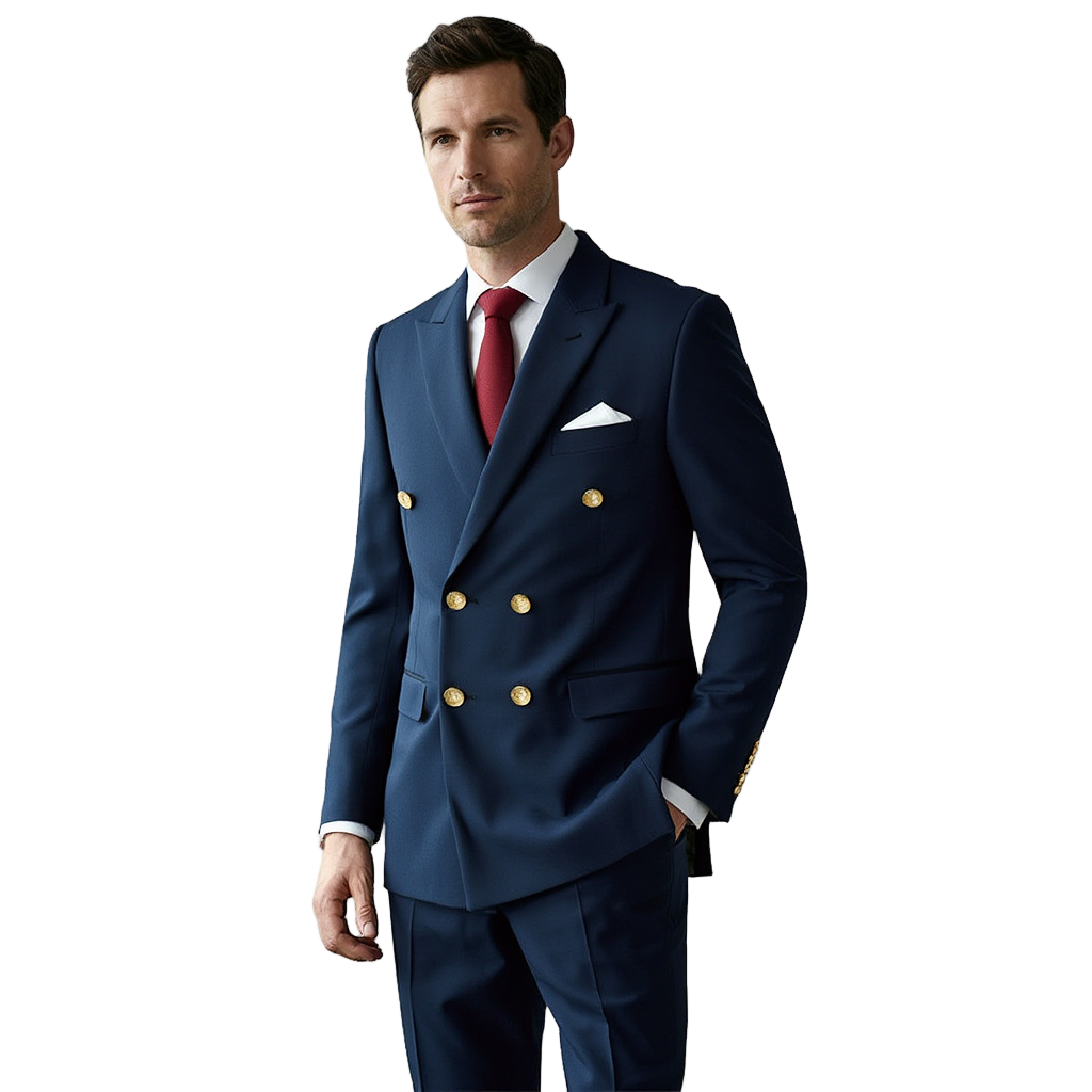 Costume Homme Élégant avec Design Croisé en Polyester et Polyamide pour Confort et Style 7