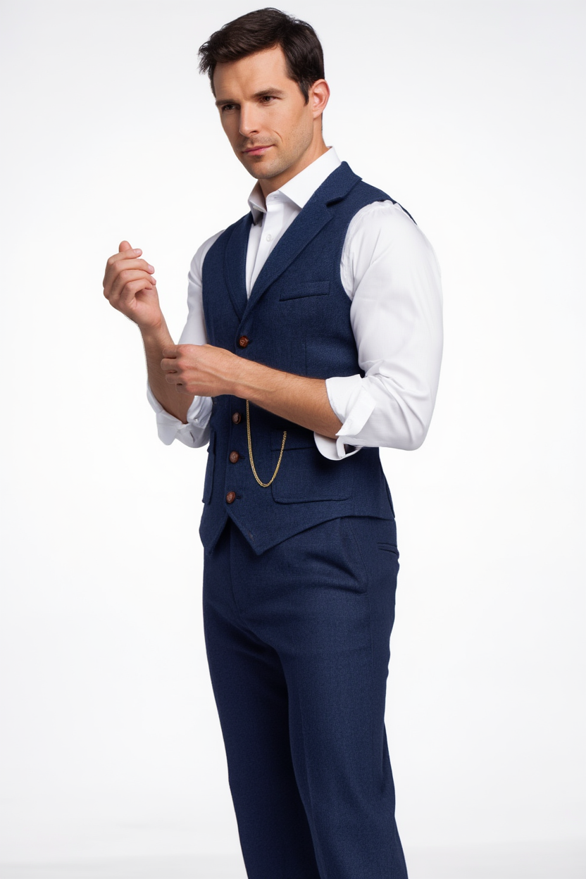 Gilet Sans Manche Homme Chic avec Coupe Ajustée | Élégant pour Tenues Professionnelles 1