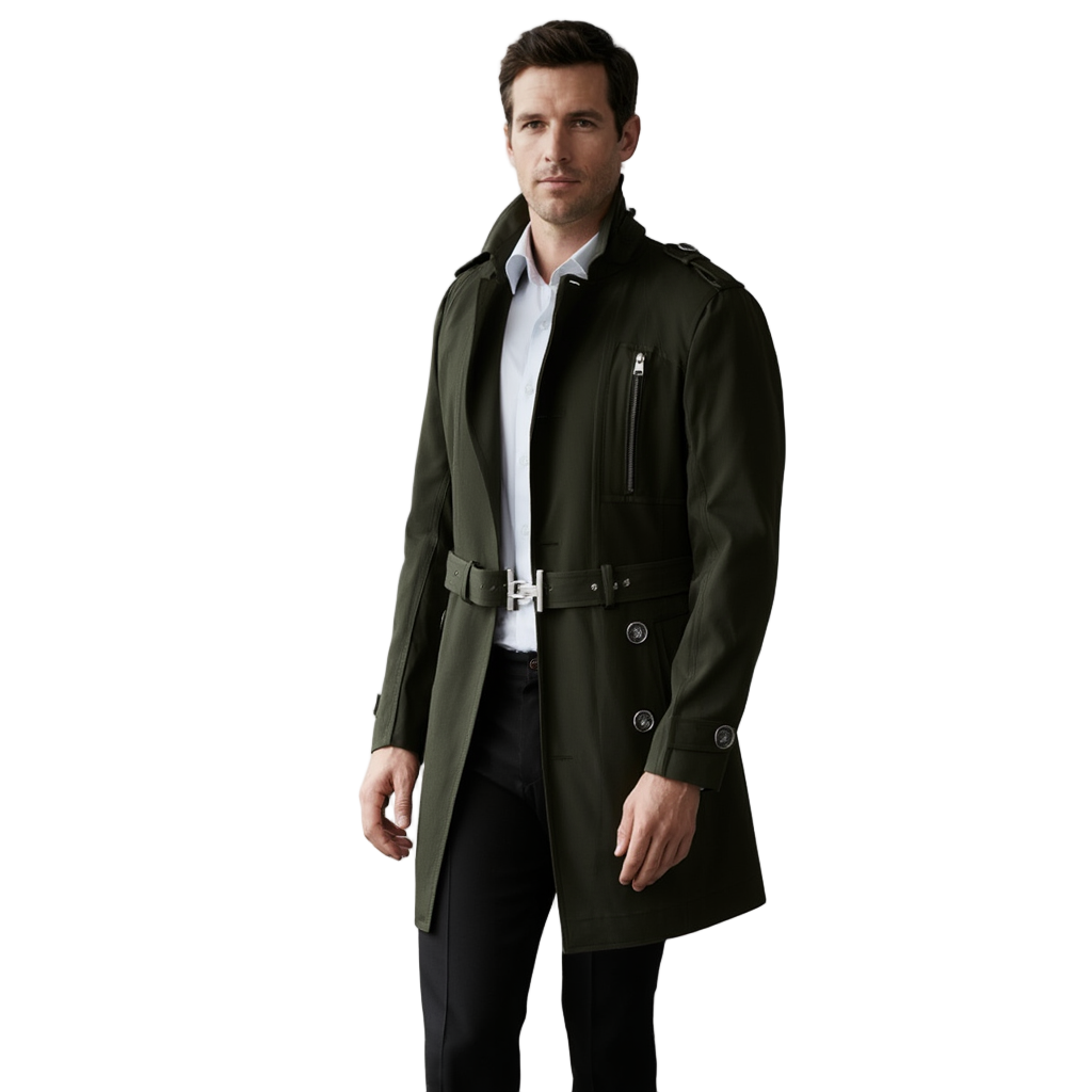 Éclipse | Manteau Trench Long pour Homme avec Ceinture Ajustable | Élégance et Confort pour le Printemps 1