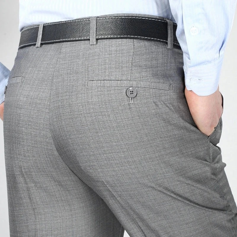 Élégance Masculine | Pantalon Habillé en Mélange Polyester et Soie avec Coupe Traditionnelle | Confort Optimal pour Occasions Formelles 6