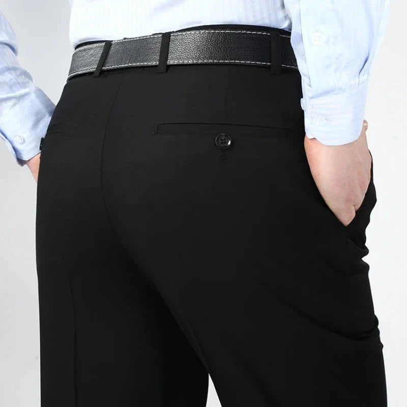 Élégance Masculine | Pantalon Habillé en Mélange Polyester et Soie avec Coupe Traditionnelle | Confort Optimal pour Occasions Formelles 12