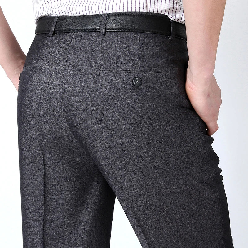 Élégance Masculine | Pantalon Habillé en Mélange Polyester et Soie avec Coupe Traditionnelle | Confort Optimal pour Occasions Formelles 13