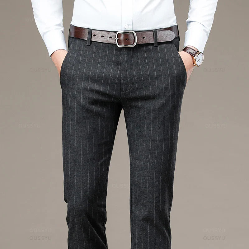 Élégance Classique | Pantalon Habillé Rayé pour Homme avec Coupe Moderne | Confort Optimal pour Occasions Formelles 8