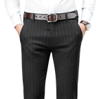 Élégance Classique | Pantalon Habillé Rayé pour Homme avec Coupe Moderne | Confort Optimal pour Occasions Formelles 9