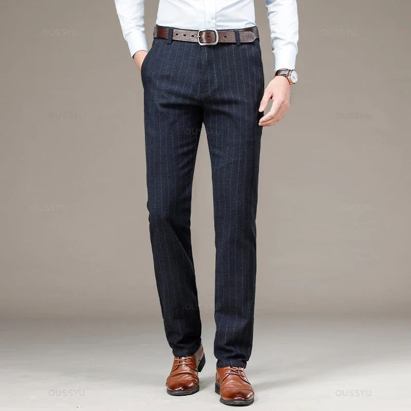 Élégance Classique | Pantalon Habillé Rayé pour Homme avec Coupe Moderne | Confort Optimal pour Occasions Formelles 12