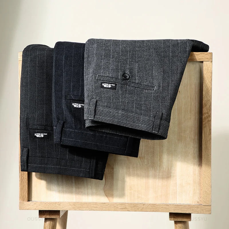 Élégance Classique | Pantalon Habillé Rayé pour Homme avec Coupe Moderne | Confort Optimal pour Occasions Formelles 14