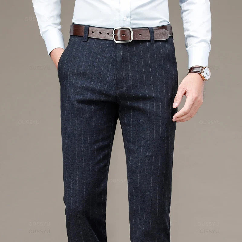 Élégance Classique | Pantalon Habillé Rayé pour Homme avec Coupe Moderne | Confort Optimal pour Occasions Formelles 16