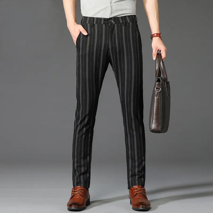 Pantalon Habillé Rayé pour Homme avec Coupe Slim Fit | Élégance et Confort au Bureau 8
