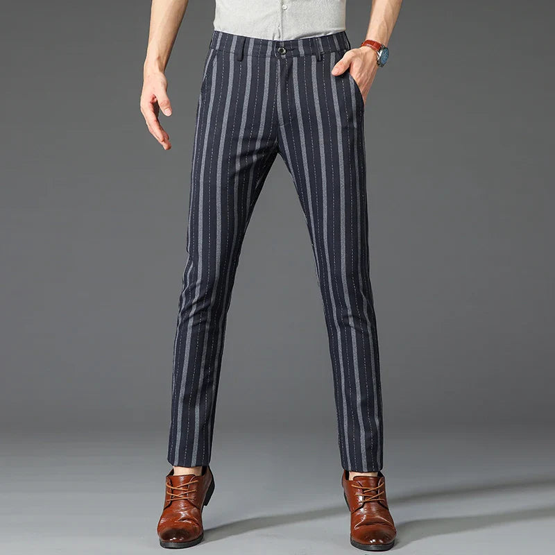 Pantalon Habillé Rayé pour Homme avec Coupe Slim Fit | Élégance et Confort au Bureau 12