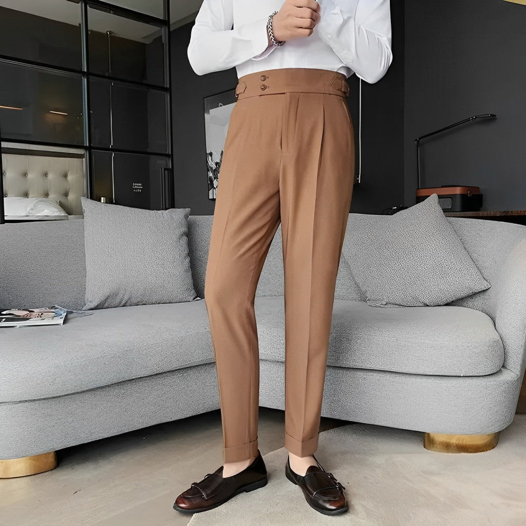 Pantalon Homme Slim Taille Haute en Polyester avec Confort Optimal | Élégance Moderne pour Style Professionnel 9
