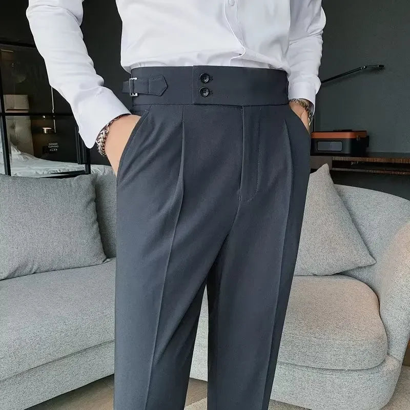 Pantalon Homme Slim Taille Haute en Polyester avec Confort Optimal | Élégance Moderne pour Style Professionnel 13