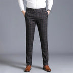 Pantalon Homme Tailleur à Carreaux avec Coupe Ajustée | Élégance Polyvalente pour Professionnels 8