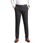 Pantalon Homme Tailleur à Carreaux avec Coupe Ajustée | Élégance Polyvalente pour Professionnels 9