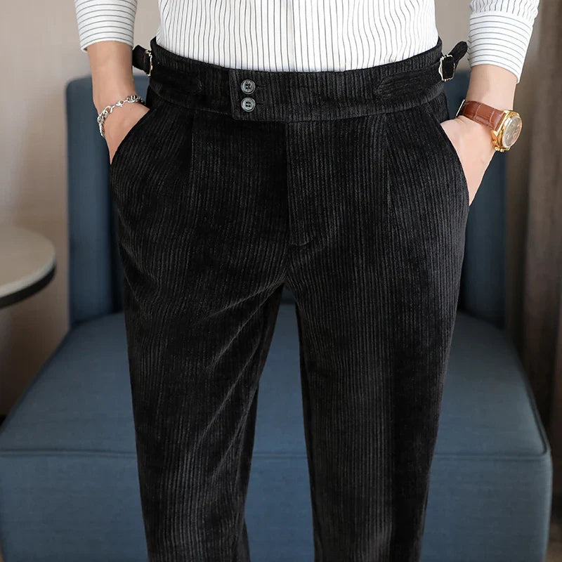Élégance Classique | Pantalon Homme Côtelé avec Texture Distinctive | Confort Optimal pour Tenue Professionnelle 13