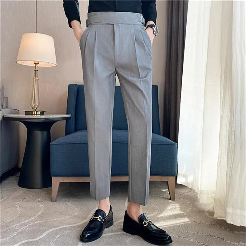 Pantalon Homme Slim Ajustable avec Taille Haute | Élégant et Confortable pour Toutes Occasions 11