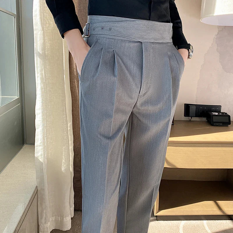 Pantalon Homme Slim Ajustable avec Taille Haute | Élégant et Confortable pour Toutes Occasions 12