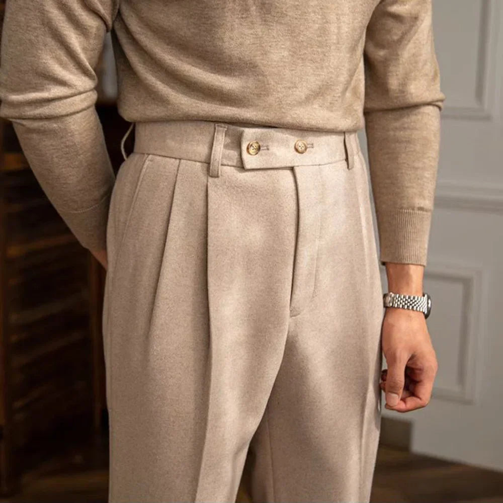 Pantalon Homme Slim Fit en Polyester avec Taille Haute | Élégance et Confort pour Quotidien 7