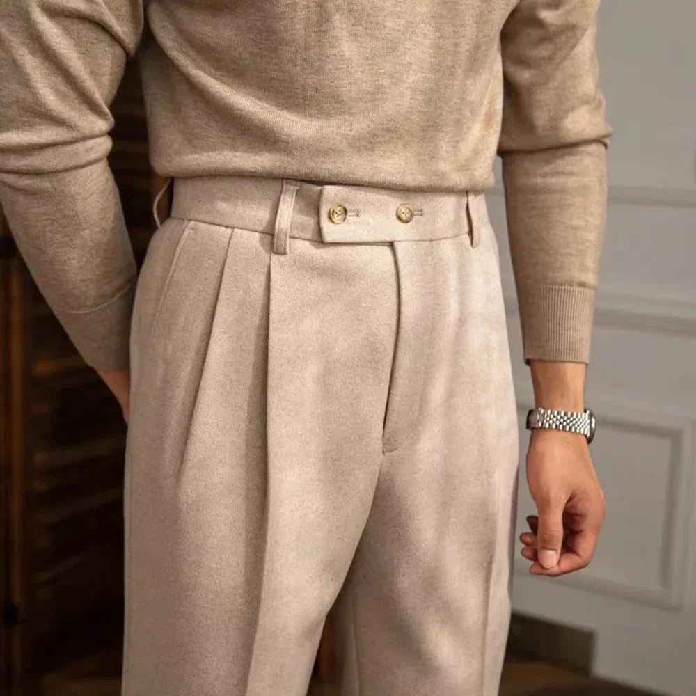Pantalon Homme Slim Fit en Polyester avec Taille Haute | Élégance et Confort pour Quotidien 9